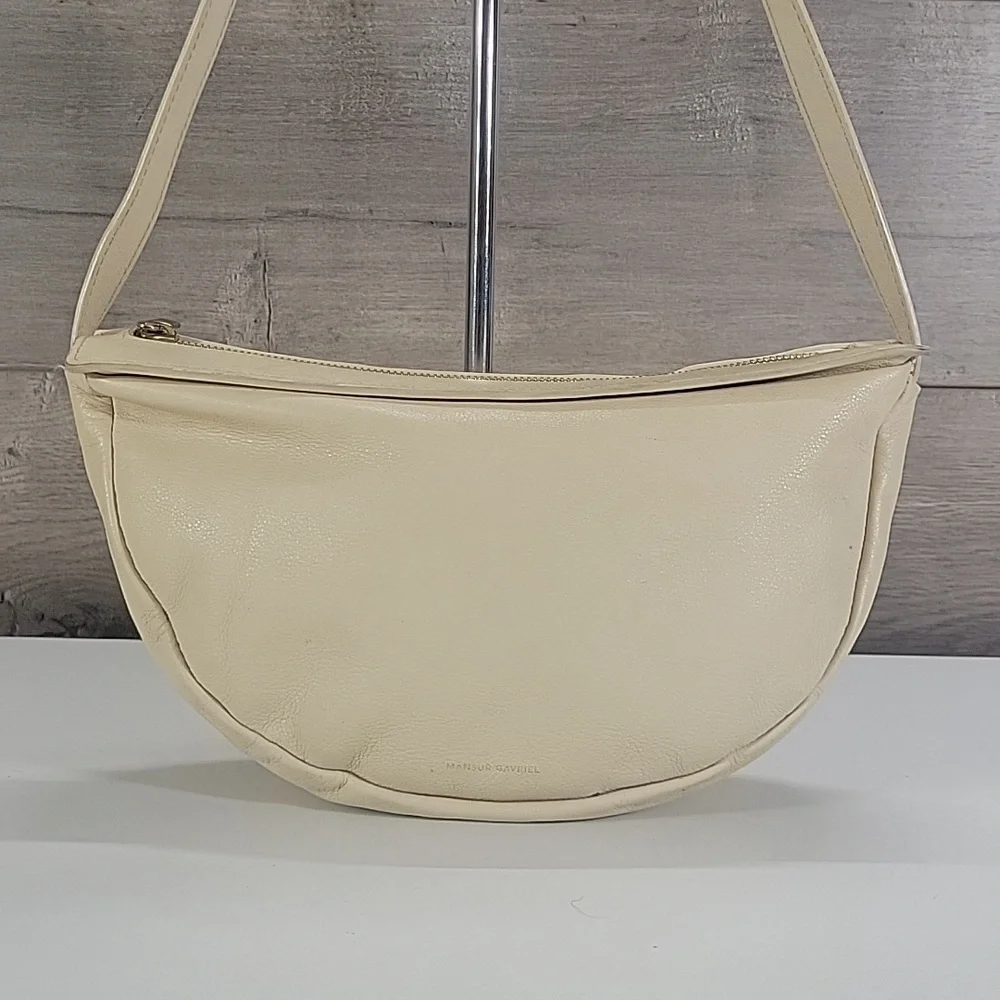 Mansur Gavriel Beige Leather Crossbody Shoulder Bag